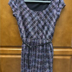 Lily Rose Purple and Blue Striped Midi Dress